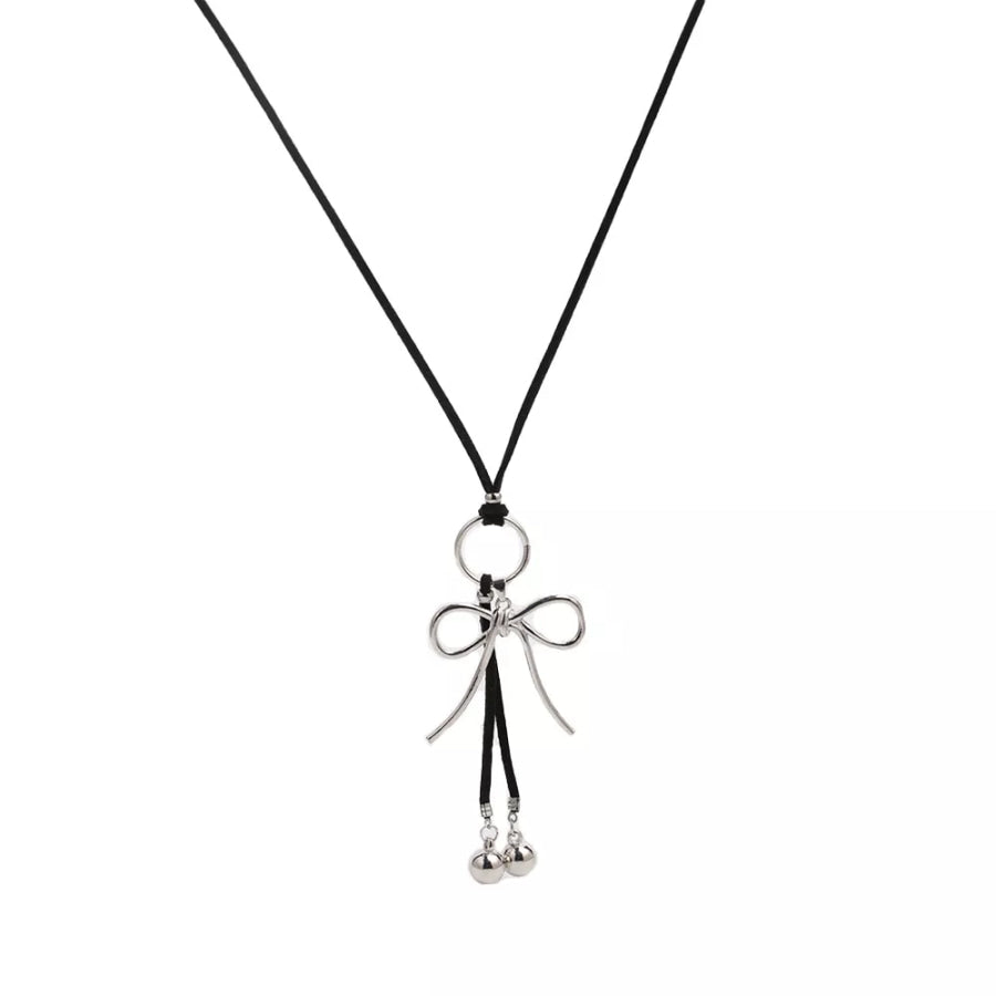 Elegant Bow Pendant Necklace Silver / onesize Apparel and Accessories