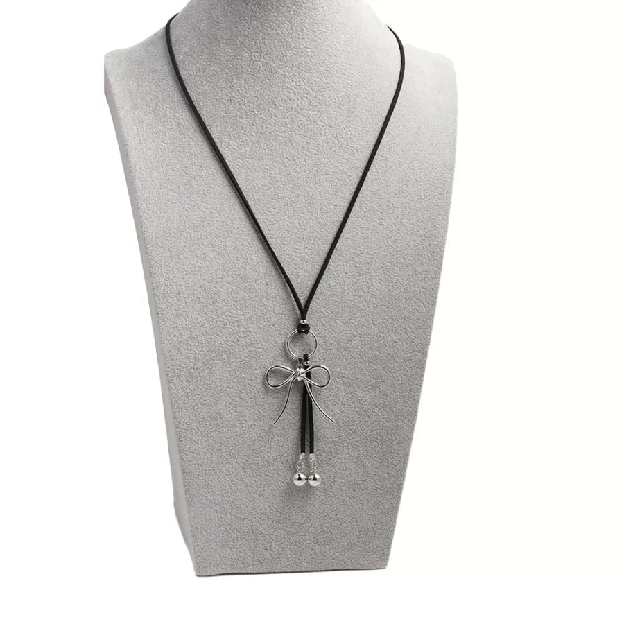 Elegant Bow Pendant Necklace Silver / onesize Apparel and Accessories
