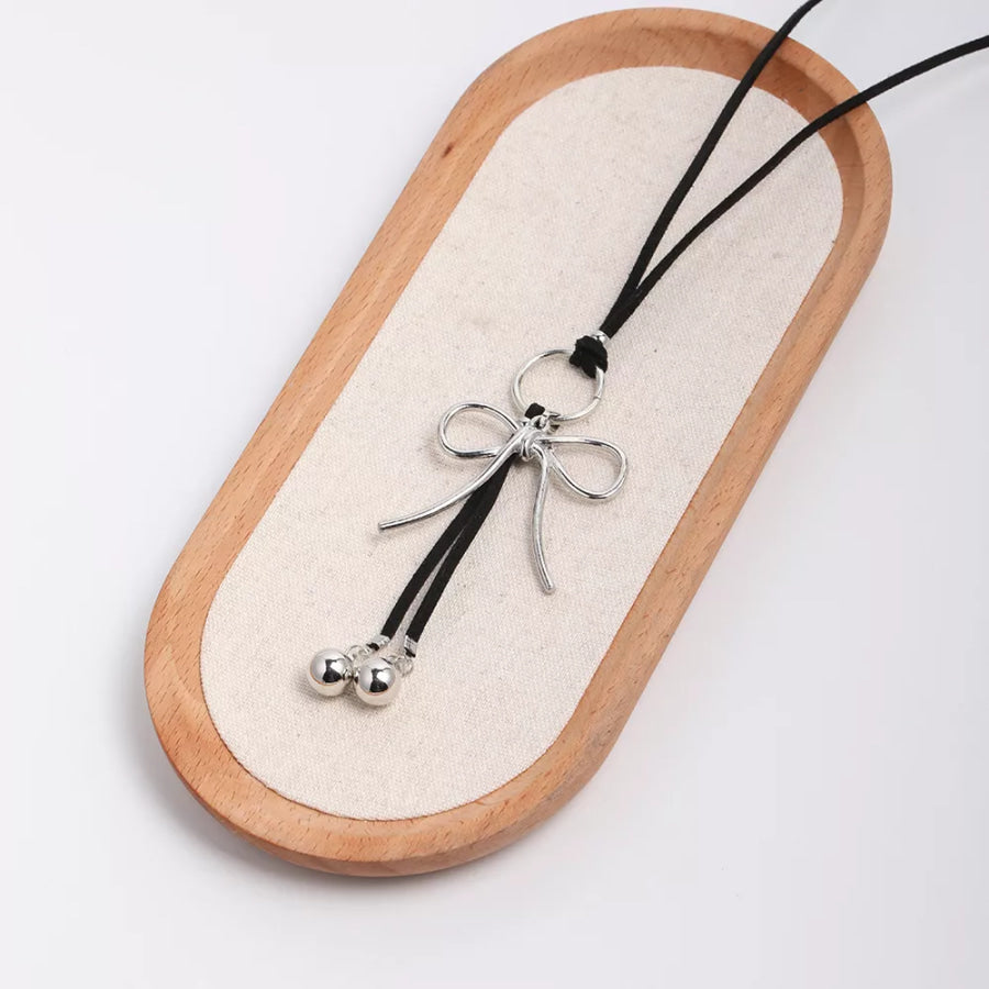 Elegant Bow Pendant Necklace Silver / onesize Apparel and Accessories
