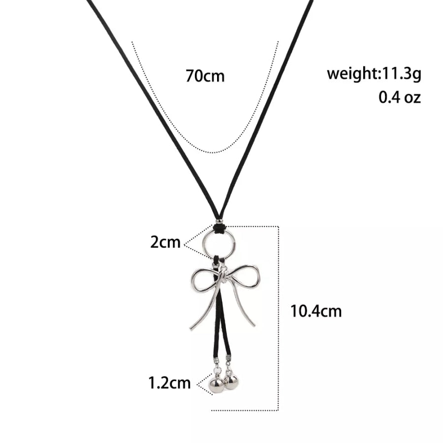 Elegant Bow Pendant Necklace Silver / onesize Apparel and Accessories