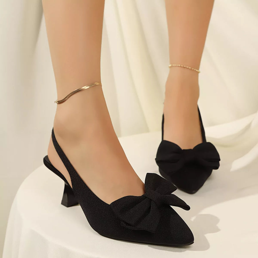 Elegant Bow Slingback Pumps Apparel and Accessories