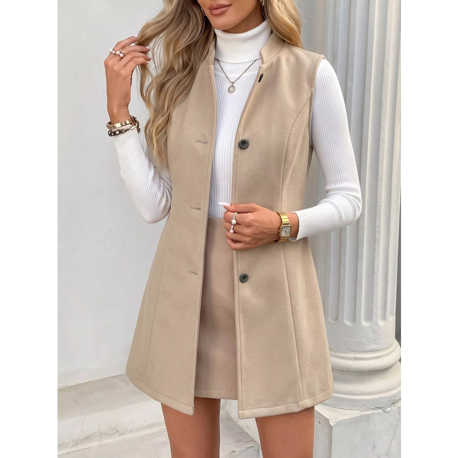 Elegant Button-Down Vest Coat Apparel and Accessories