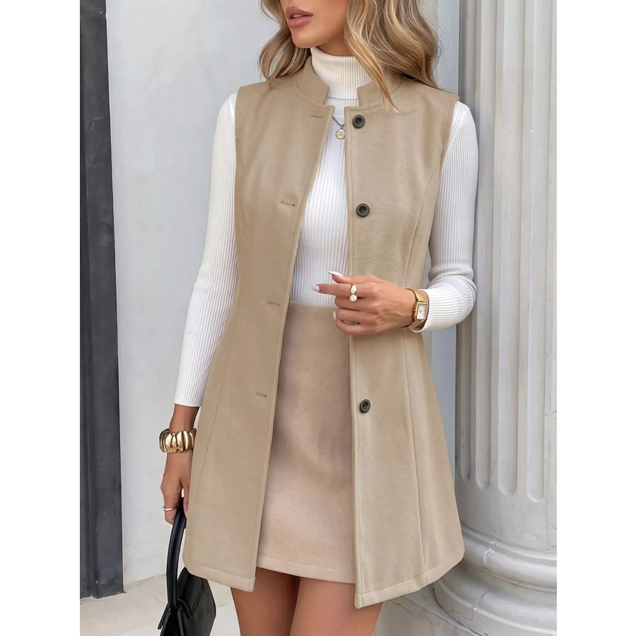 Elegant Button-Down Vest Coat Apparel and Accessories
