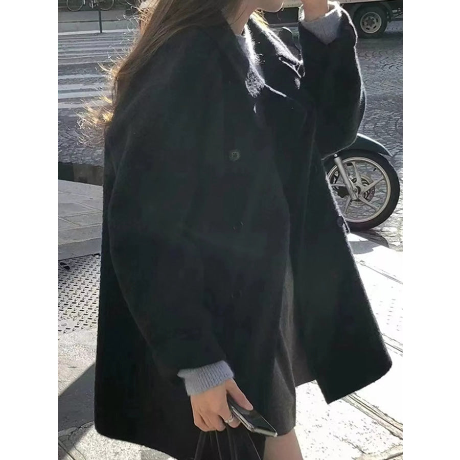 Elegant Double-Breasted Wool-Blend Outerwear Apparel and Accessories