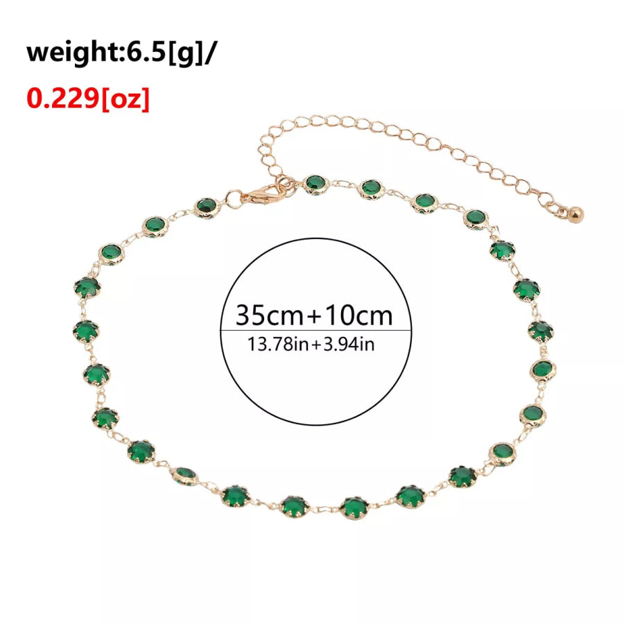 Elegant Emerald Rhinestone Choker Necklace Dark Green / onesize Apparel and Accessories