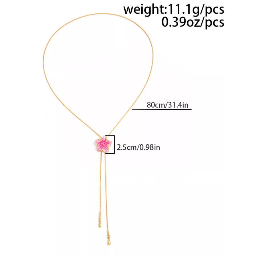 Elegant Floral Y-Shaped Lariat Necklace Gold / onesize Apparel and Accessories
