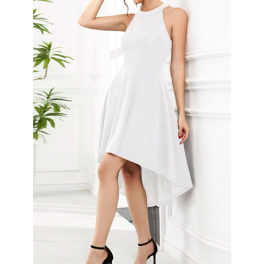 Elegant High-Low Hem Sleeveless Dress Apparel and Accessories