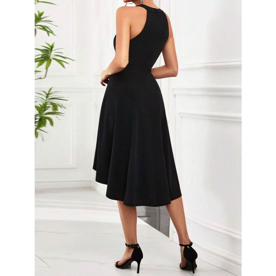 Elegant High-Low Hem Sleeveless Dress Apparel and Accessories