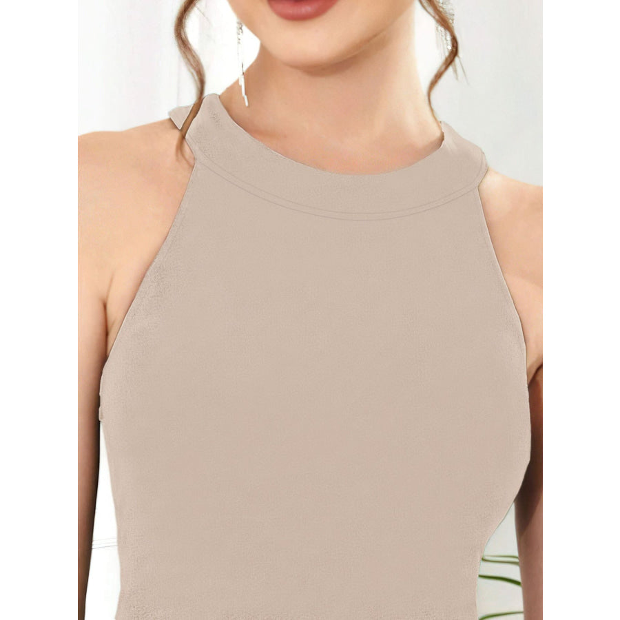 Elegant High-Low Hem Sleeveless Dress Apparel and Accessories