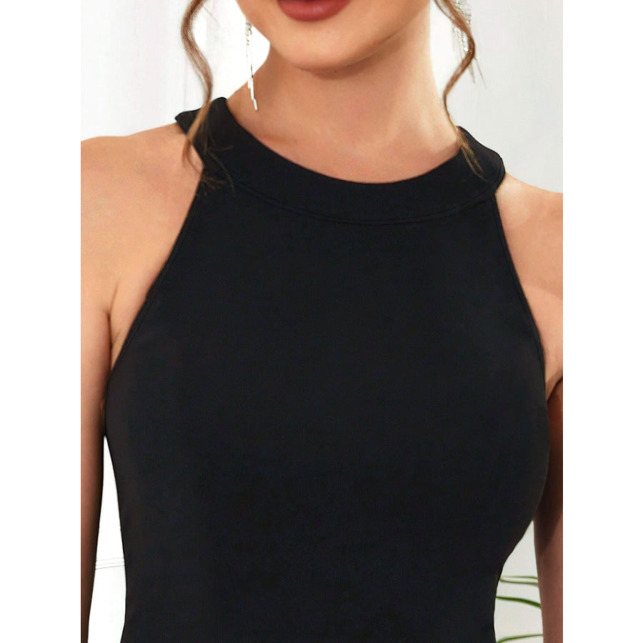 Elegant High-Low Hem Sleeveless Dress Apparel and Accessories