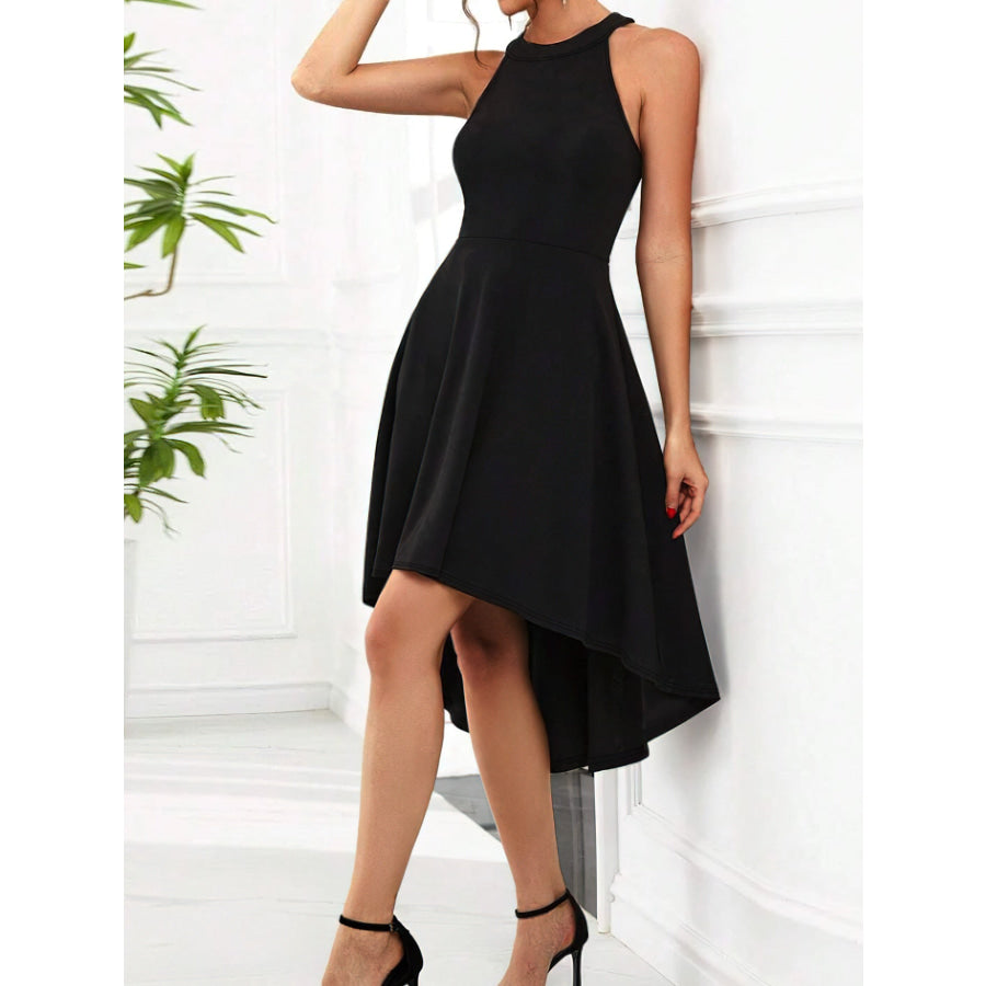 Elegant High-Low Hem Sleeveless Dress Apparel and Accessories