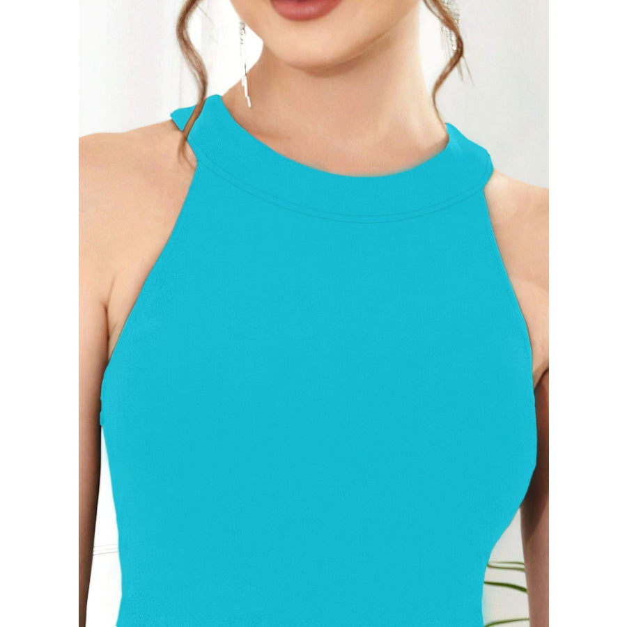 Elegant High-Low Hem Sleeveless Dress Apparel and Accessories