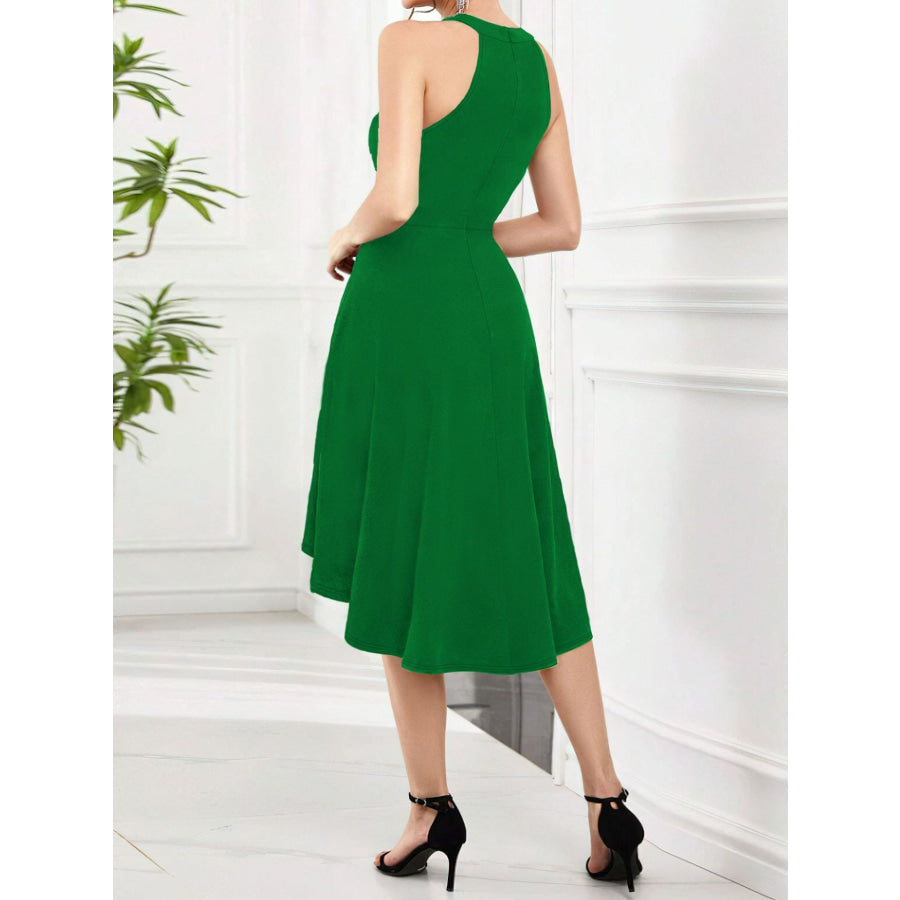 Elegant High-Low Hem Sleeveless Dress Apparel and Accessories