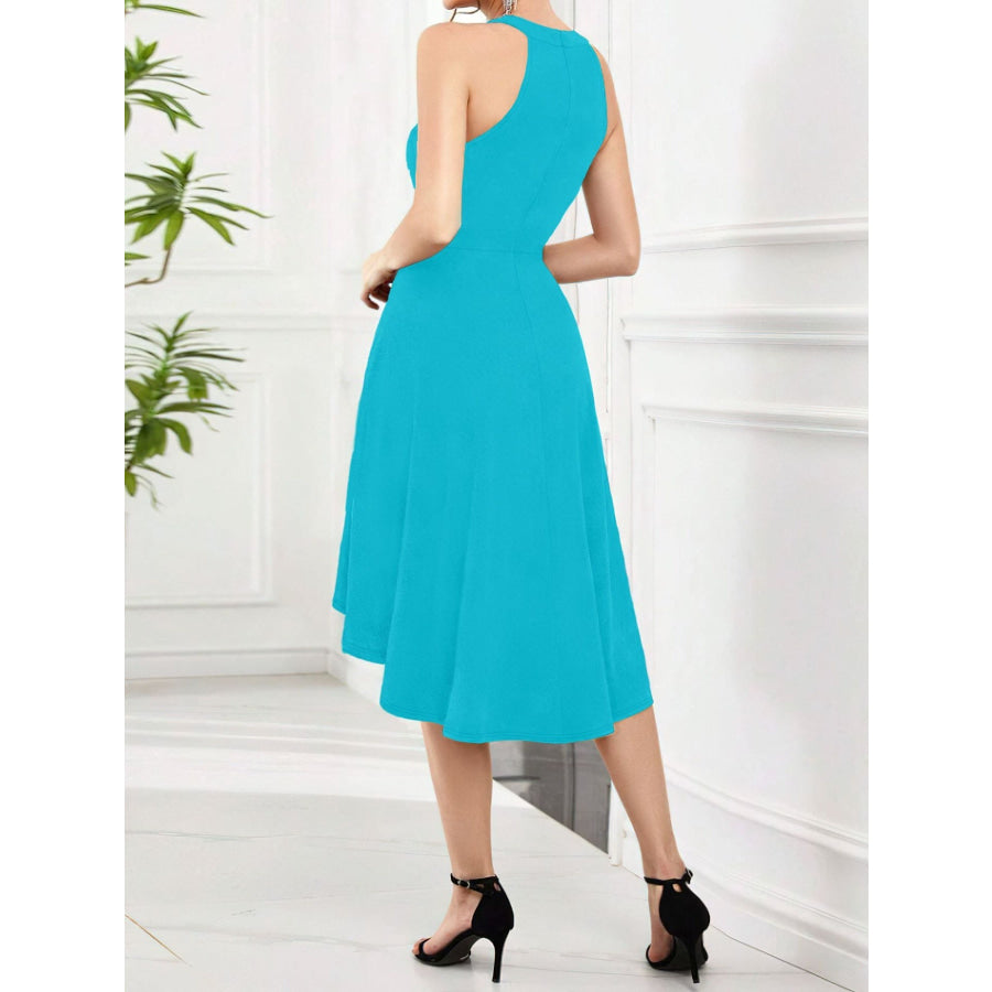 Elegant High-Low Hem Sleeveless Dress Apparel and Accessories