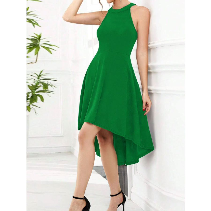 Elegant High-Low Hem Sleeveless Dress Apparel and Accessories