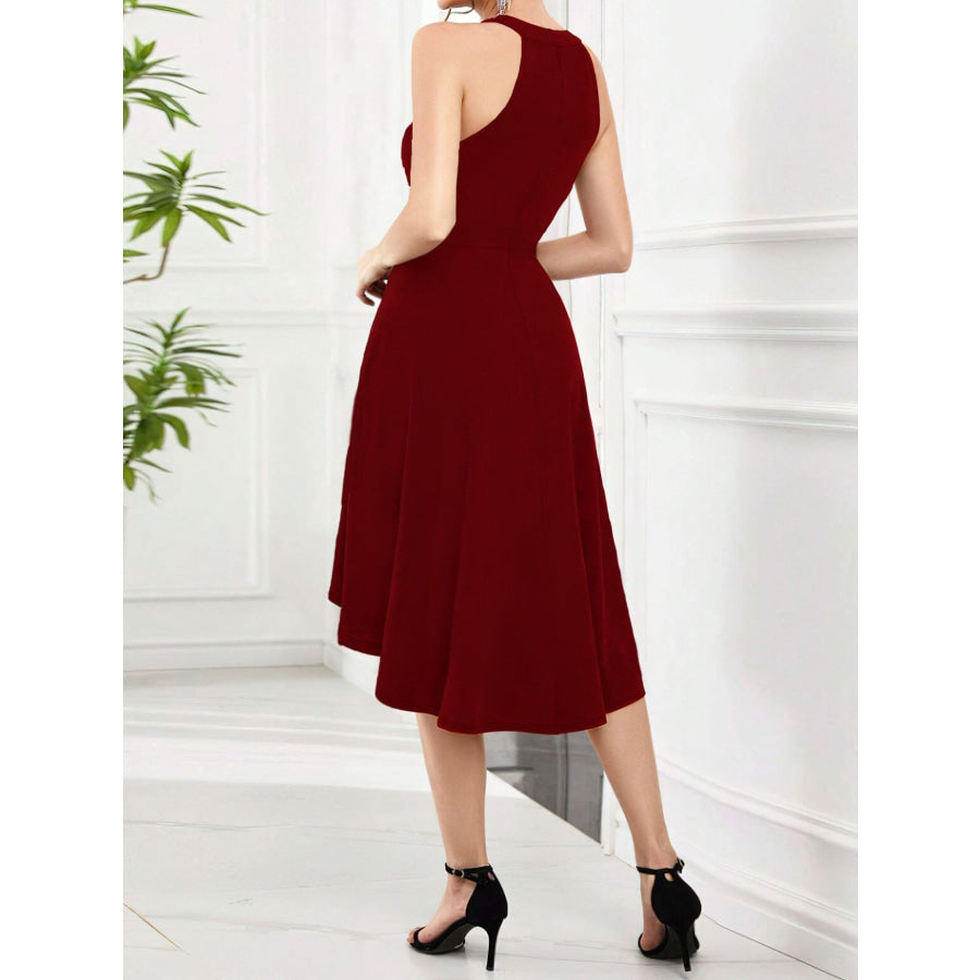 Elegant High-Low Hem Sleeveless Dress Apparel and Accessories