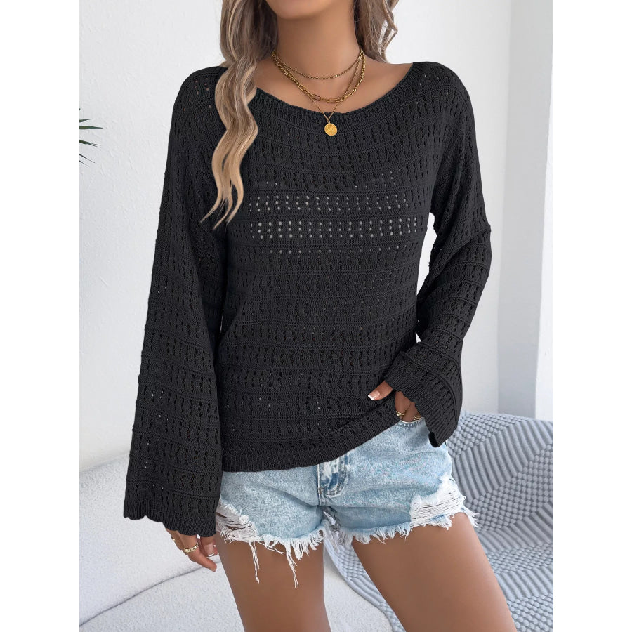 Elegant Hollow Out Knit Cover Up Apparel and Accessories