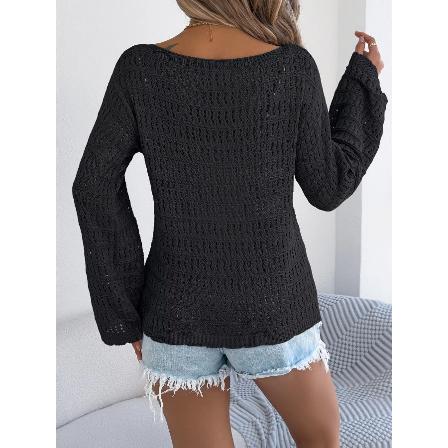 Elegant Hollow Out Knit Cover Up Apparel and Accessories