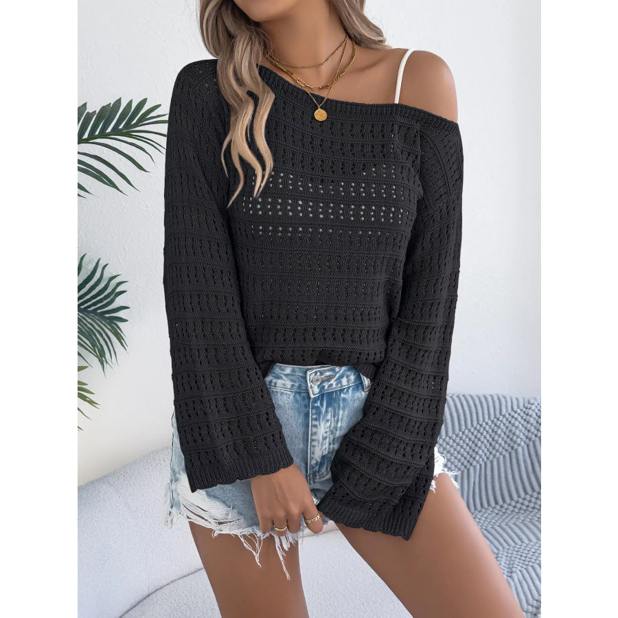 Elegant Hollow Out Knit Cover Up Apparel and Accessories