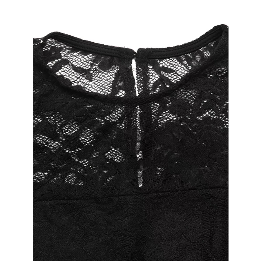 Elegant Lace Long Sleeve Mini Dress Apparel and Accessories