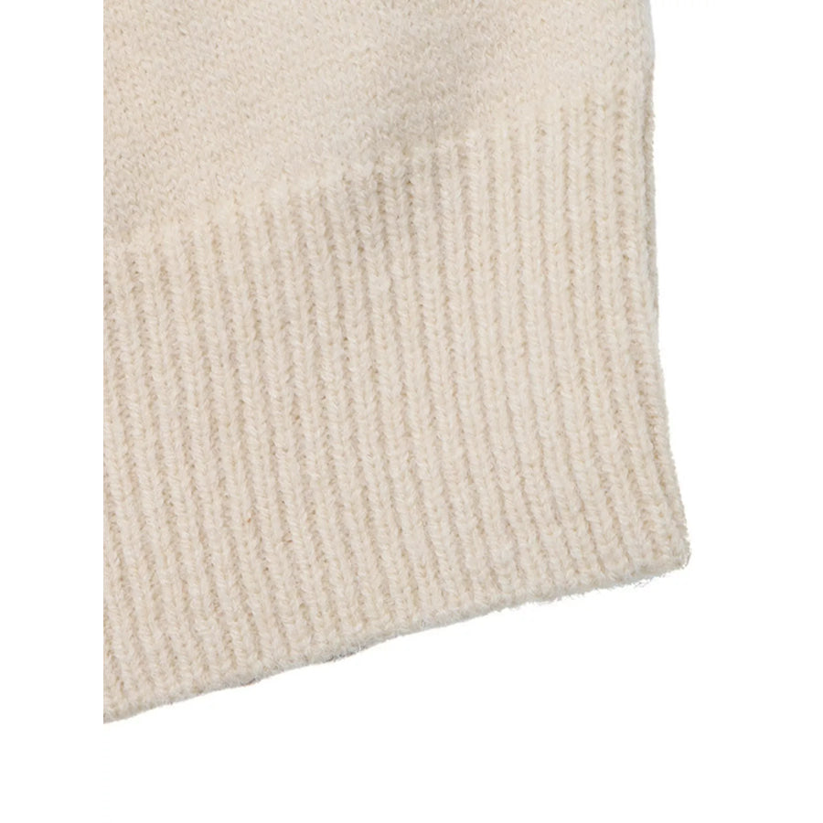 Elegant Lace Trim Round Neck Sweater Apparel and Accessories