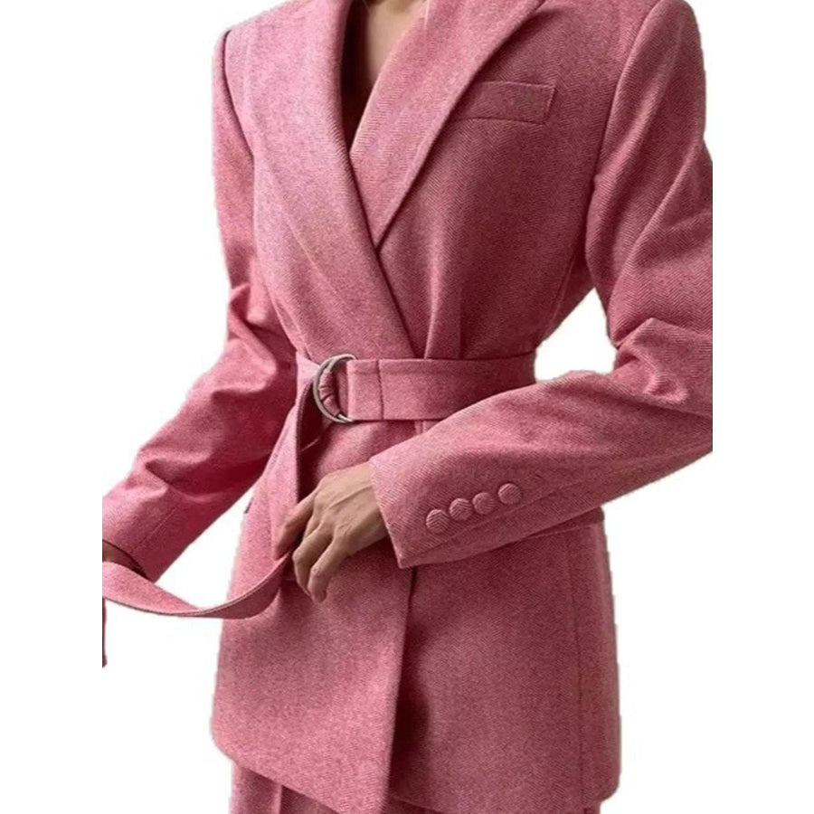 Elegant Long Sleeve Blazer and Pants Set with Corset Apparel Accessories