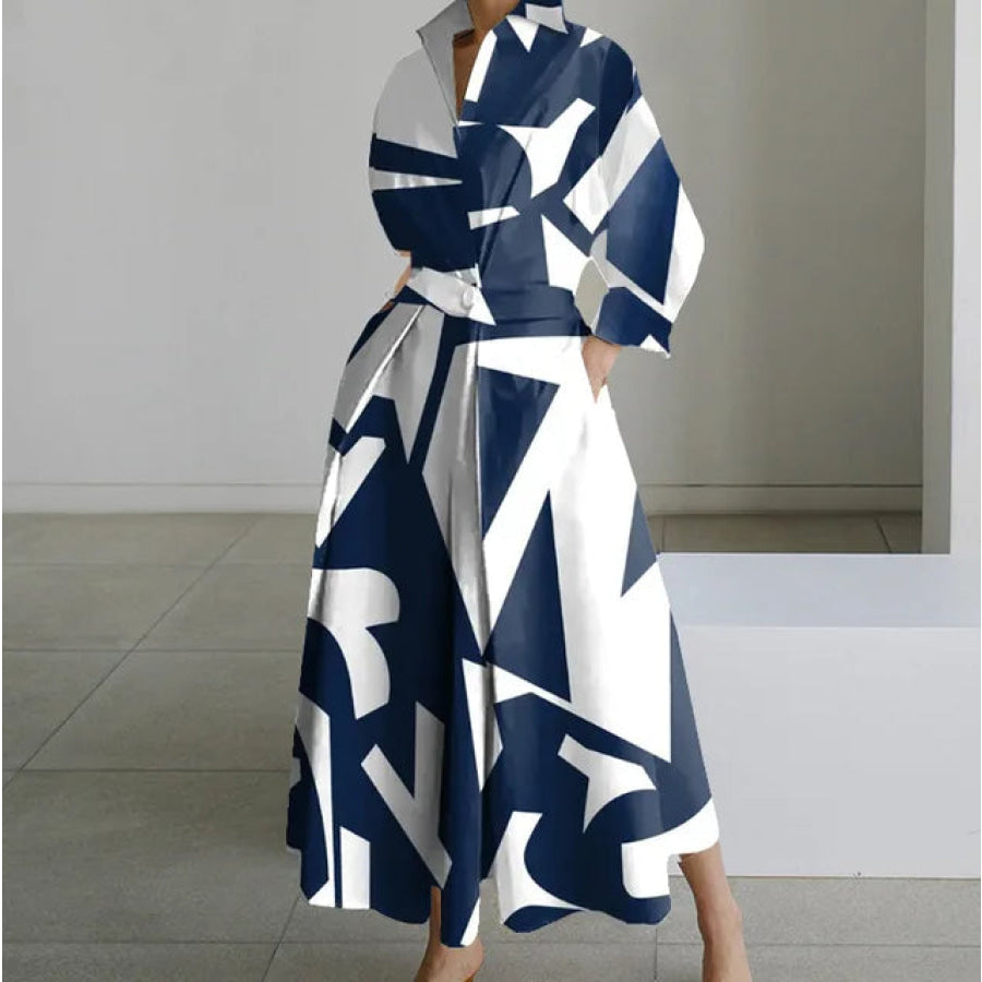Elegant Maxi Dresses - Assorted Prints and Colours Navy Blue / 2XL