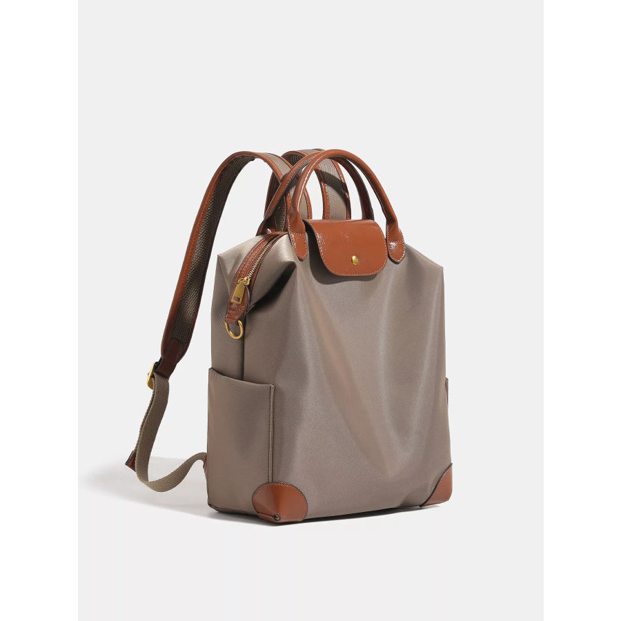 Elegant Minimalist Nylon Backpack Bag with Leather Trim Apparel and Accessories