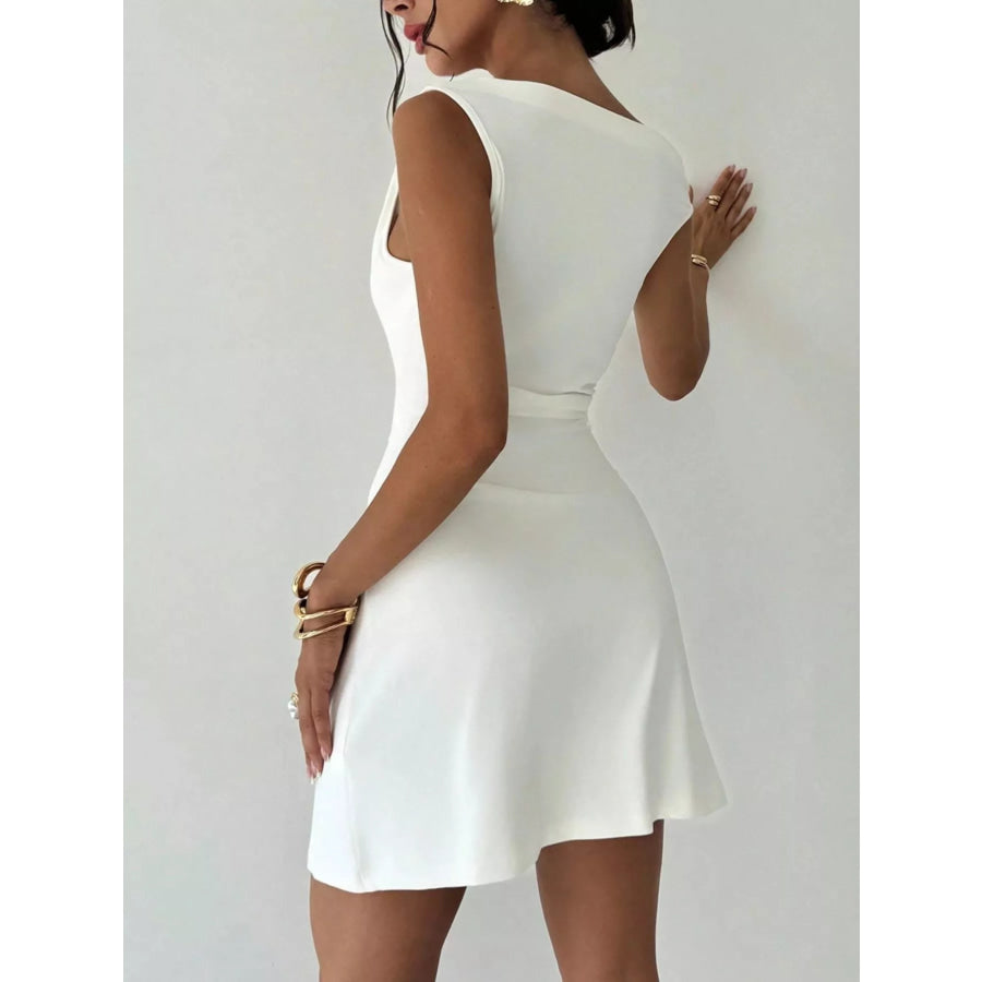 Elegant Off-Shoulder Draped Mini Dress Apparel and Accessories