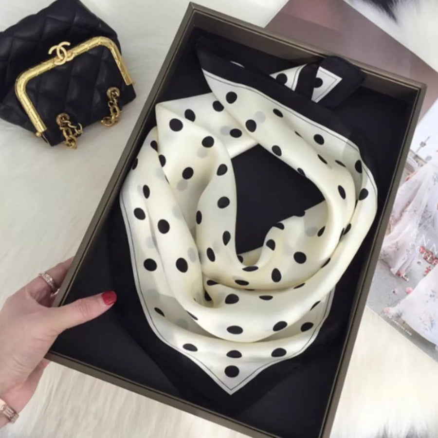 Elegant Polka Dot Silk Scarf Apparel and Accessories