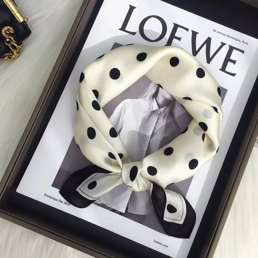 Elegant Polka Dot Silk Scarf Apparel and Accessories