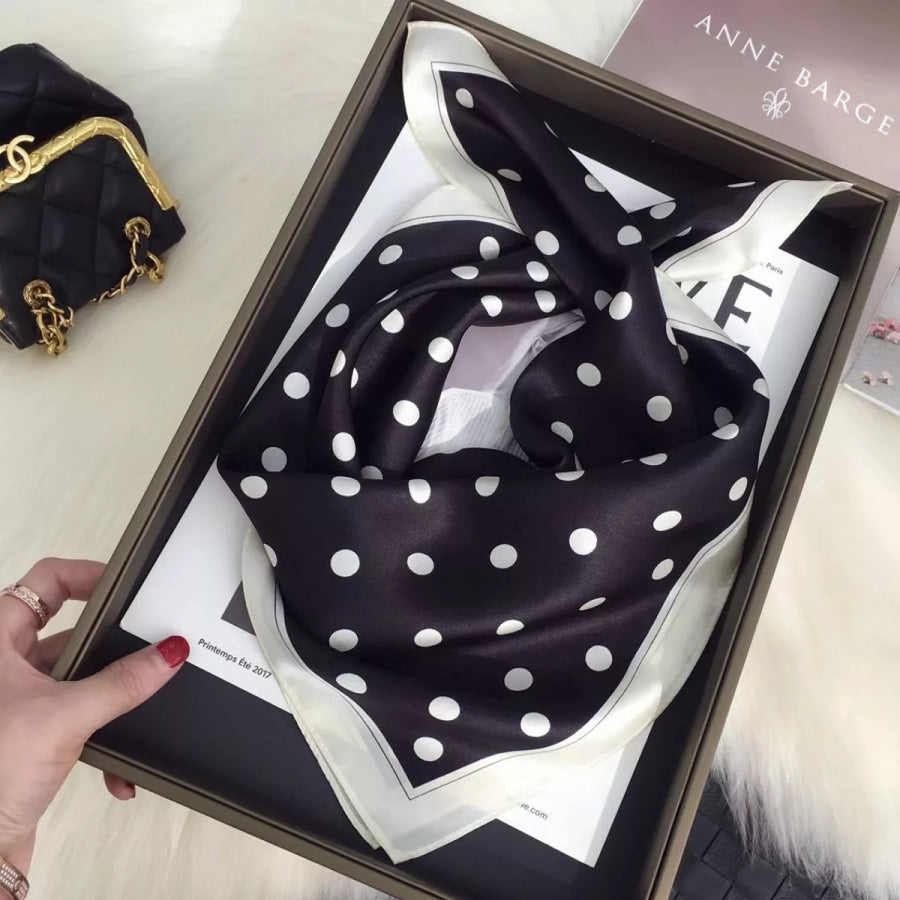 Elegant Polka Dot Silk Scarf Apparel and Accessories