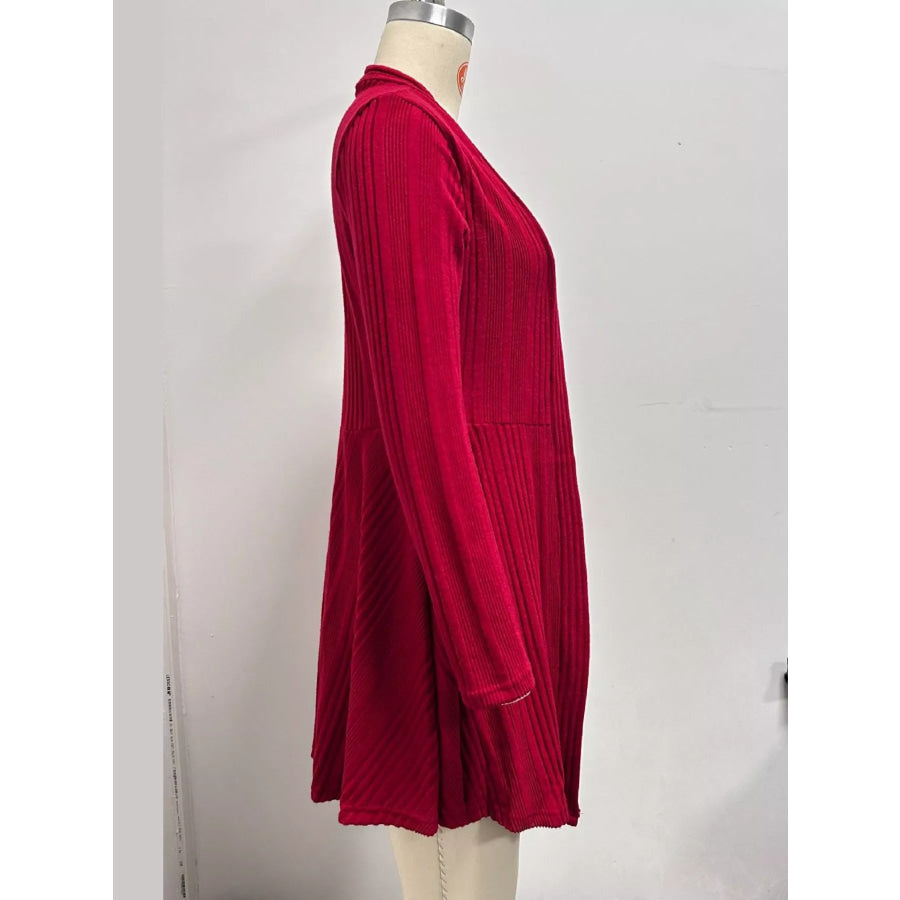 Elegant Ribbed Knit Open Front Cardigan Apparel and Accessories