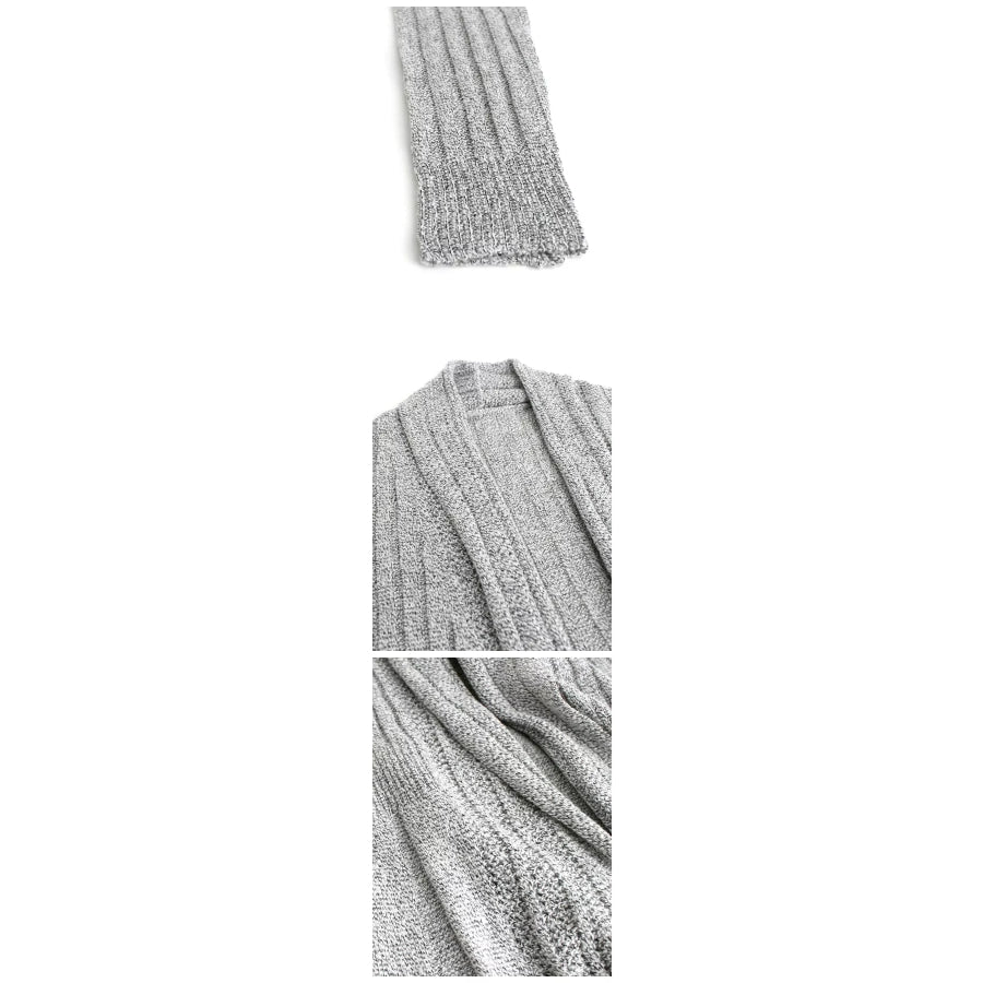 Elegant Ribbed Knit Open Front Flared Cardigan Apparel and Accessories