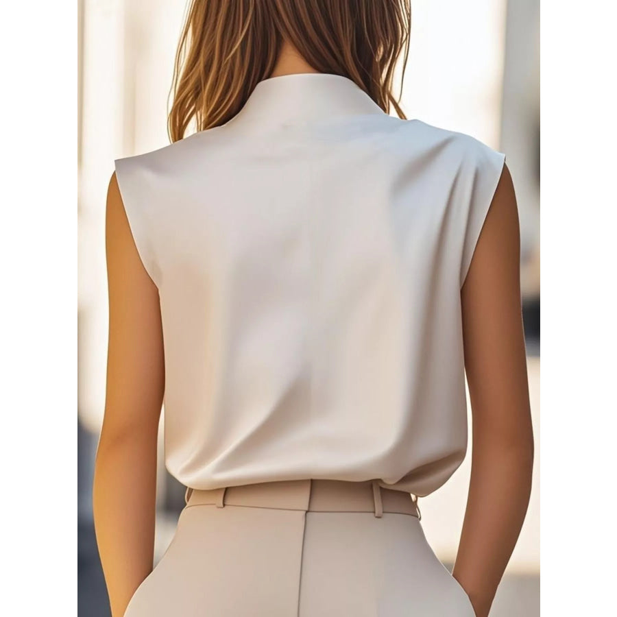 Elegant Sleeveless Button-Detail Blouse Apparel and Accessories