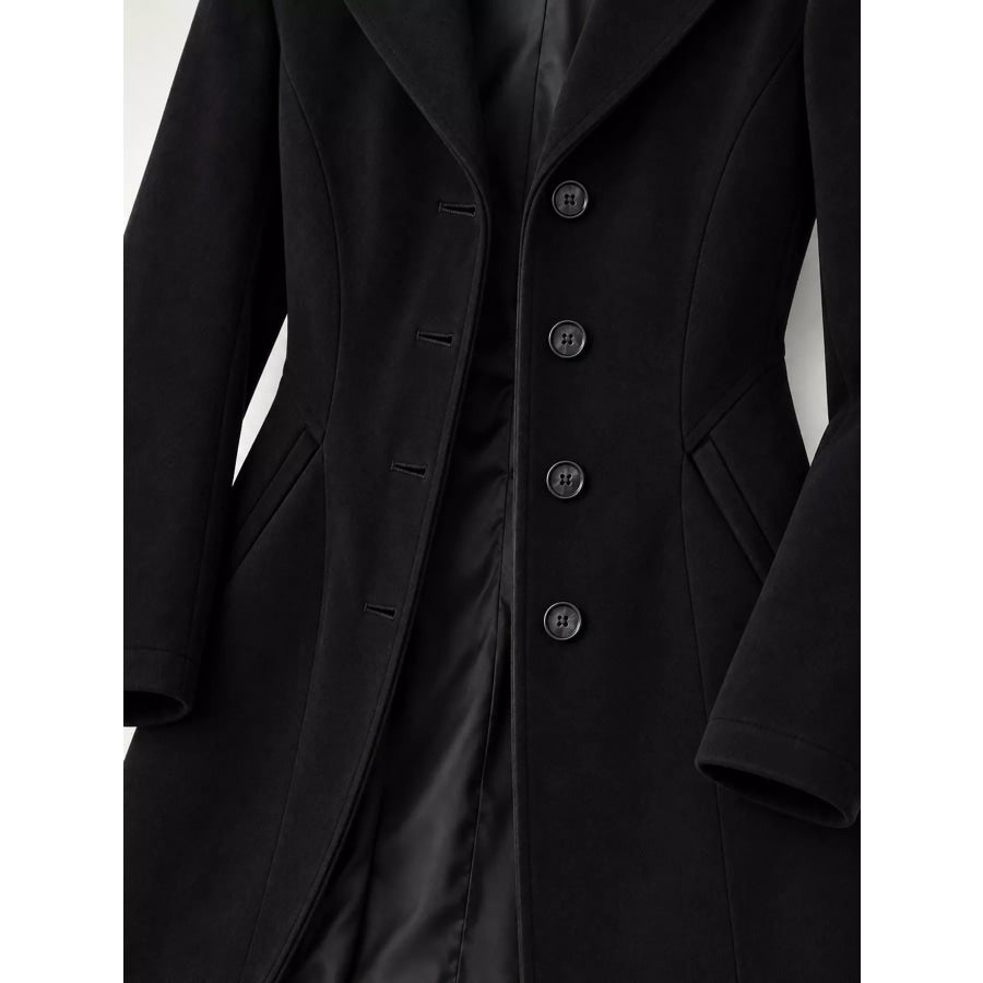 Elegant Slim-Fit Button Up Longline Coat Apparel and Accessories