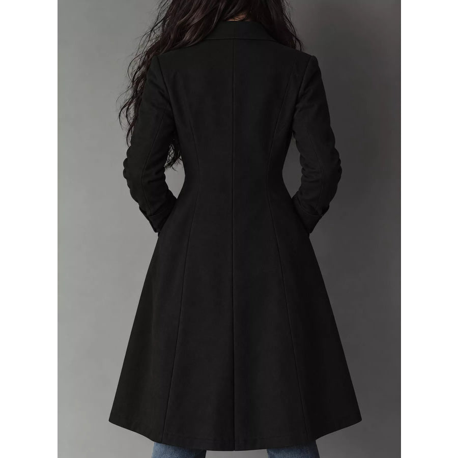 Elegant Slim-Fit Button Up Longline Coat Apparel and Accessories