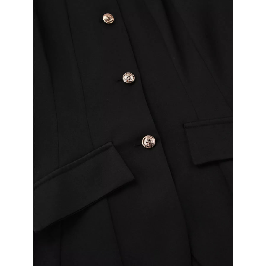 Elegant Stand Collar Blazer and Mini Skirt Set Apparel and Accessories