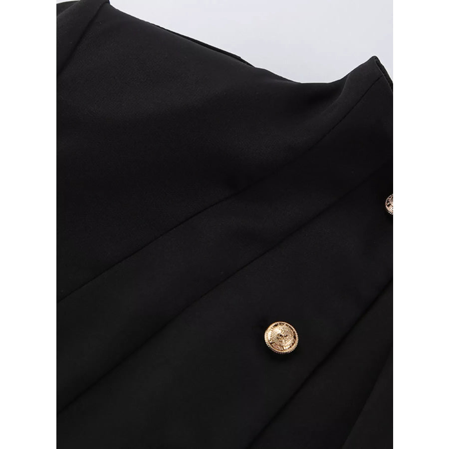 Elegant Stand Collar Blazer and Mini Skirt Set Apparel and Accessories