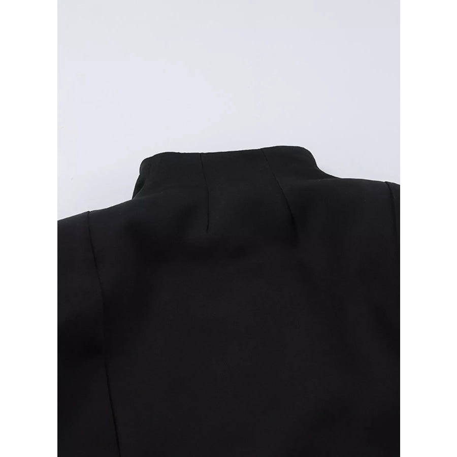Elegant Stand Collar Blazer and Mini Skirt Set Apparel and Accessories