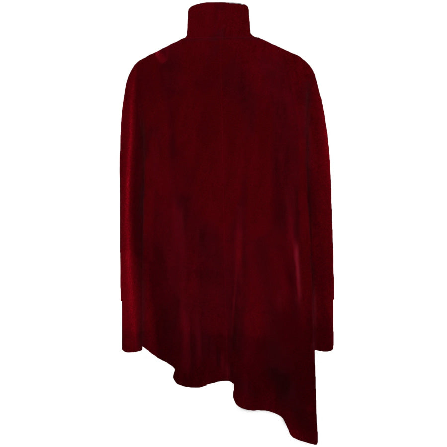 Elegant Turtleneck Asymmetric Hem Top Apparel and Accessories