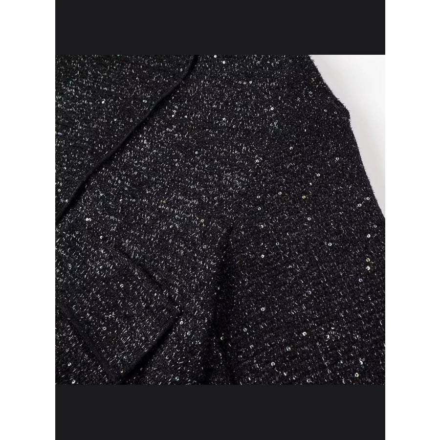 Elegant Tweed Bomber Jacket with Front Pockets Apparel and Accessories