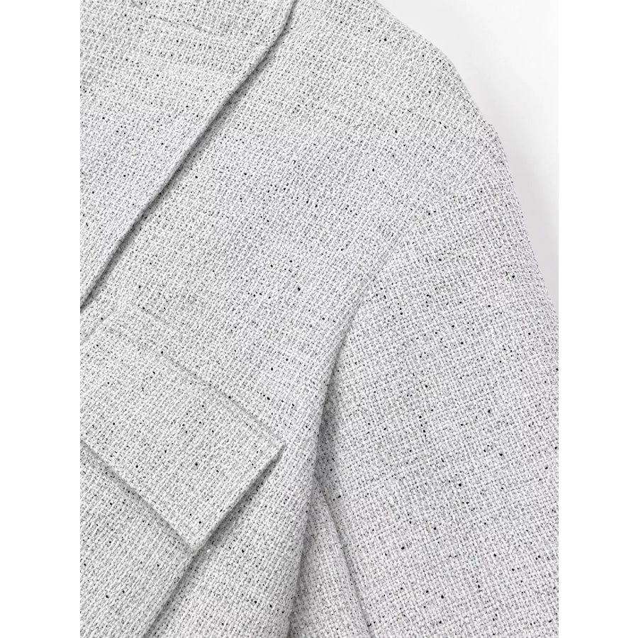 Elegant Tweed Bomber Jacket with Front Pockets Apparel and Accessories
