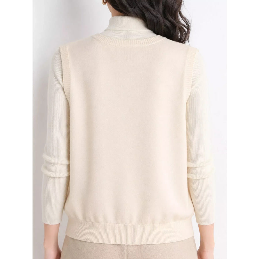 Elegant V-Neck Cropped Sweater Vest Apparel and Accessories