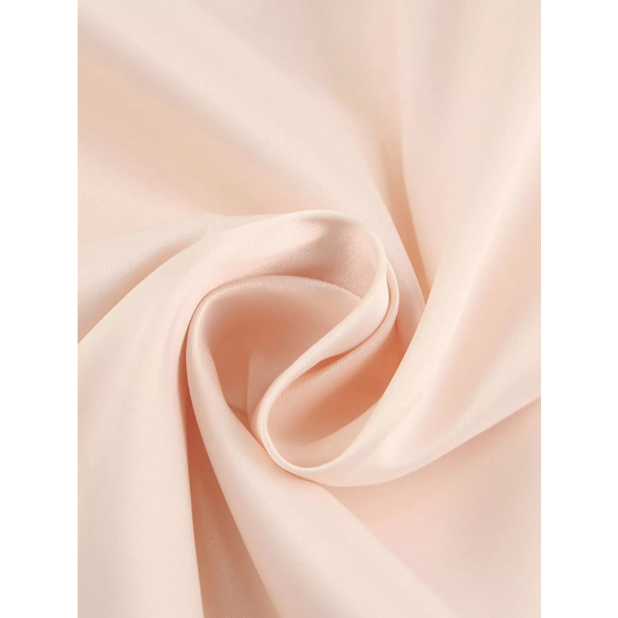Elegant V-Neck Puff Sleeve Button-Down Midi Dress Apparel and Accessories