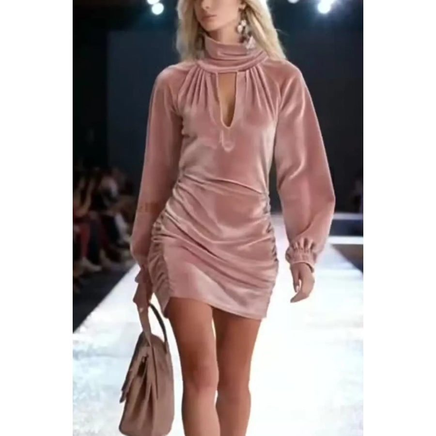 Elegant Velvet Ruched Mini Dress Apparel and Accessories