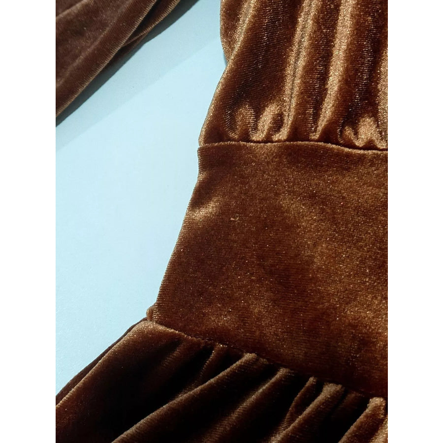 Elegant Velvet V-Neck Long Sleeve Maxi Dress Apparel and Accessories