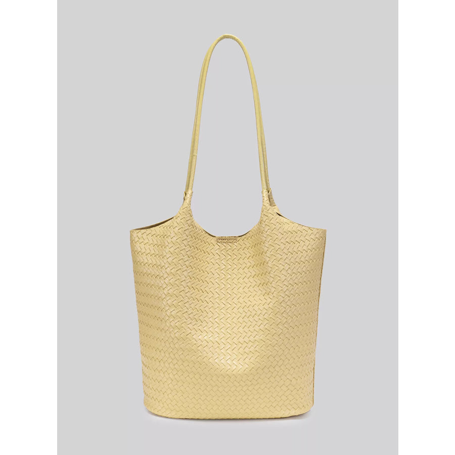 Elegant Woven Texture Tote Handbag Yellow / onesize Apparel and Accessories