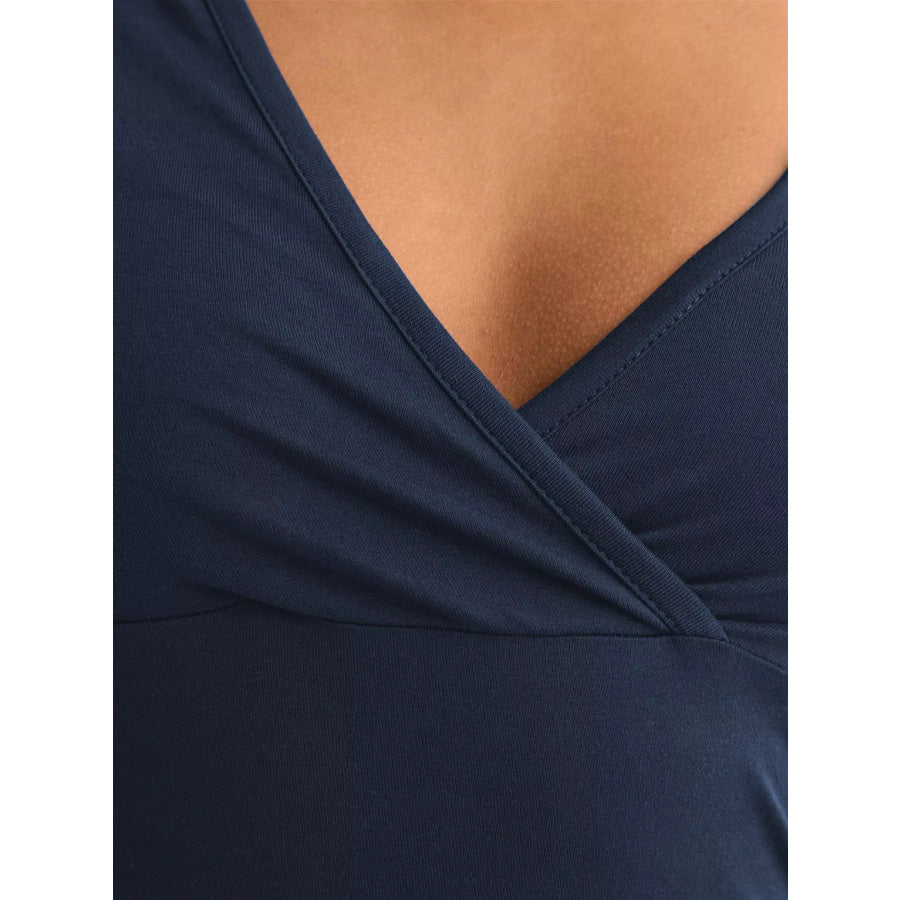 Elegant Wrap V-Neck Slim Fit T-Shirt Apparel and Accessories