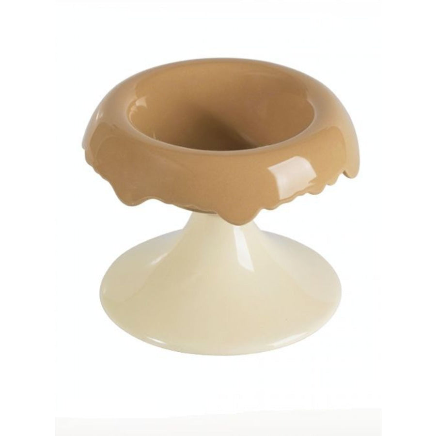 Elevated Ceramic Pet Bowl Camel + White / ONESIZE Apparel and Accessories